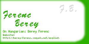 ferenc berey business card